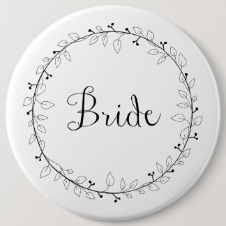 Badge Rond 15,2 Cm Jeune mariée nuptiale d'identification de partie