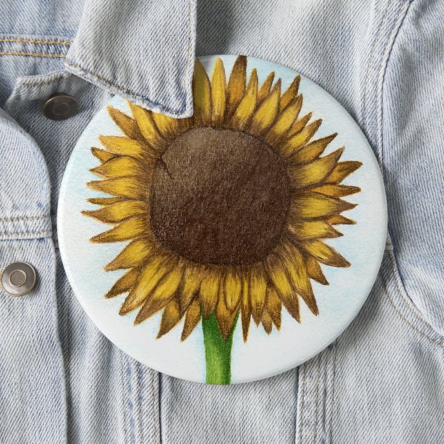 Badge Rond 15,2 Cm Joli tournesol (En situation)