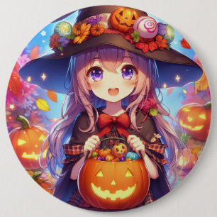 Badge Rond 15,2 Cm Jolie Sorcière d'Halloween Anime