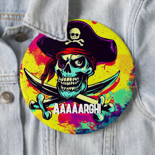 Badge Rond 15,2 Cm Jolly roger moderne