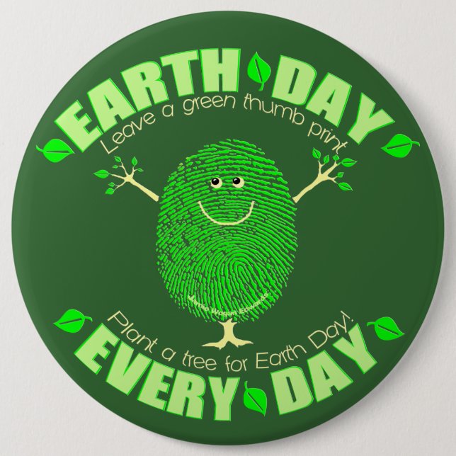 Badge Rond 15,2 Cm Jour de la terre ambiant (Devant)