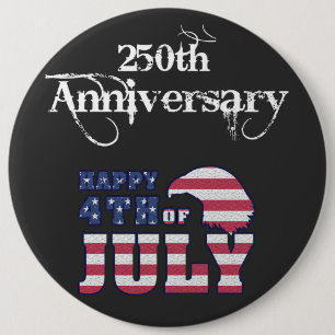 Badge Rond 15,2 Cm Joyeux 4 juillet 250e anniversaire