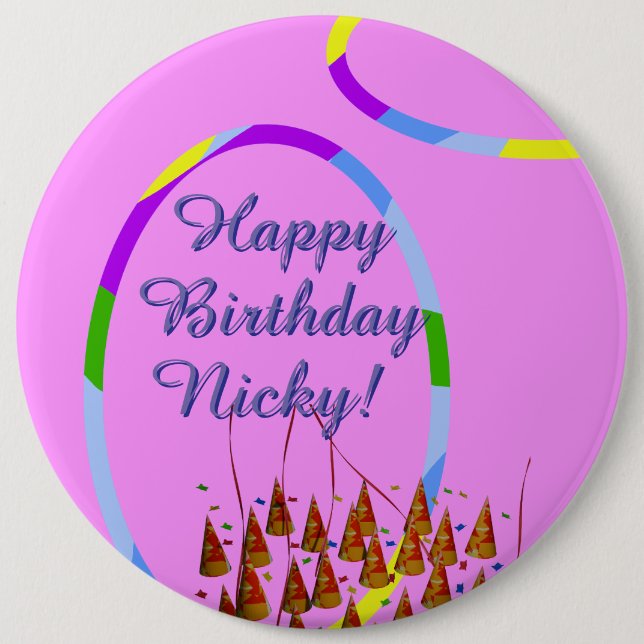 Badge Rond 15,2 Cm Joyeux anniversaire (Devant)