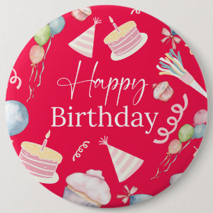 Badge Rond 15,2 Cm Joyeux anniversaire