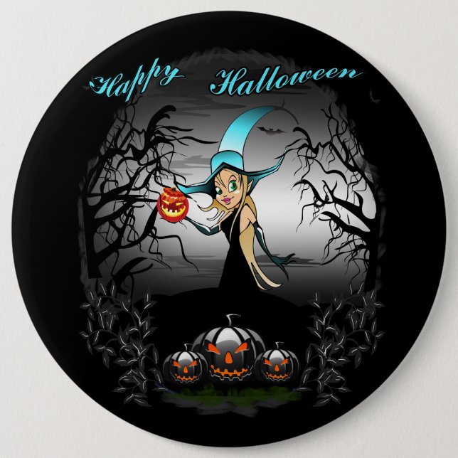 Badge Rond 15,2 Cm Joyeux Halloween (Devant)