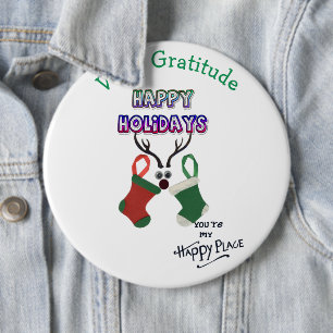 Badge Rond 15,2 Cm Joyeux Noël Joyeux endroit avec gratitude