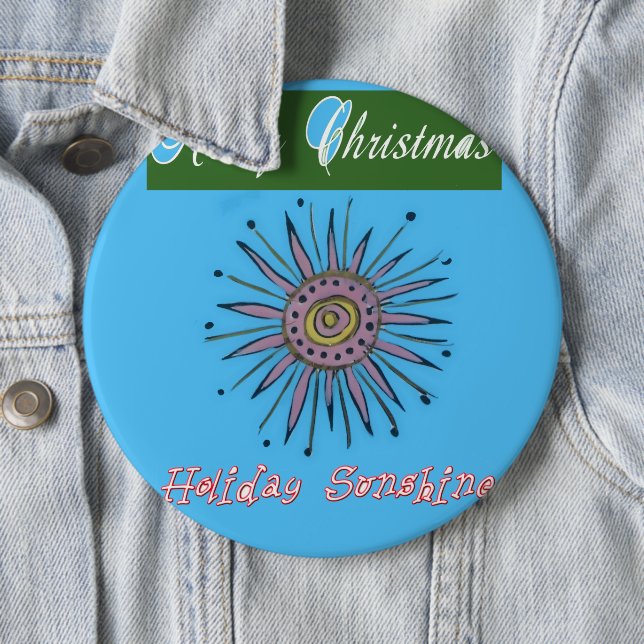 Badge Rond 15,2 Cm Joyeux Noël Sunshine (En situation)
