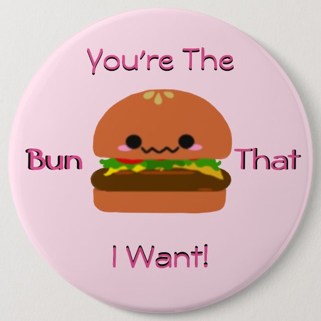 Badge Rond 15,2 Cm Kawaii Burger (Devant)