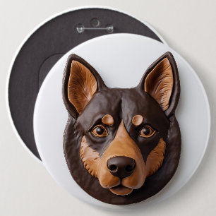Badge Rond 15,2 Cm Kelpie Chien australien 3D inspiré