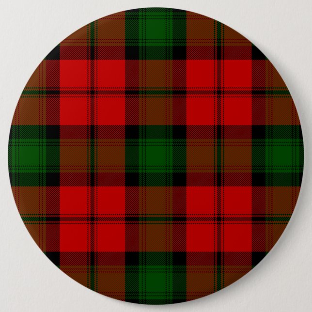 Badge Rond 15,2 Cm Kerr tartan rouge vert plaid (Devant)