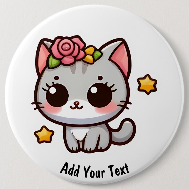 Badge Rond 15,2 Cm Kitty (Devant)