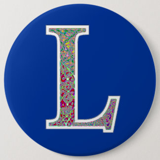 Badge Rond 15,2 Cm L bouton lumineux de monogramme