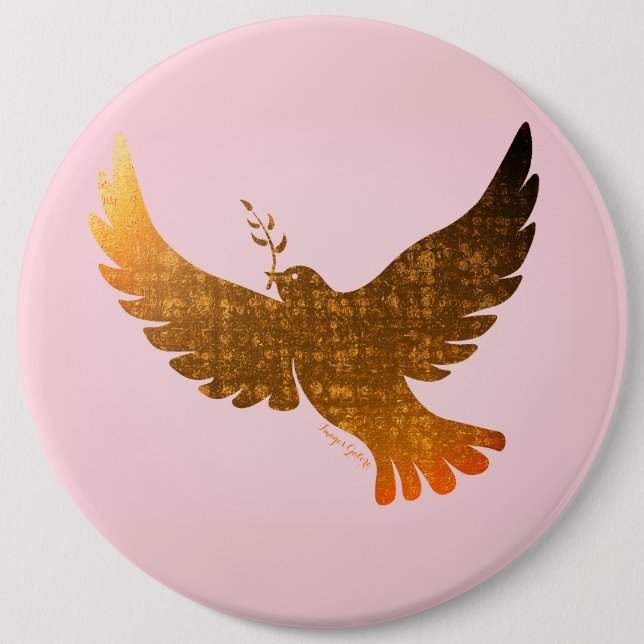 Badge Rond 15,2 Cm La colombe de la paix (Devant)