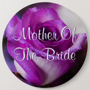 Badge Rond 15,2 Cm La mère pourpre de la jeune mariée s'est levée