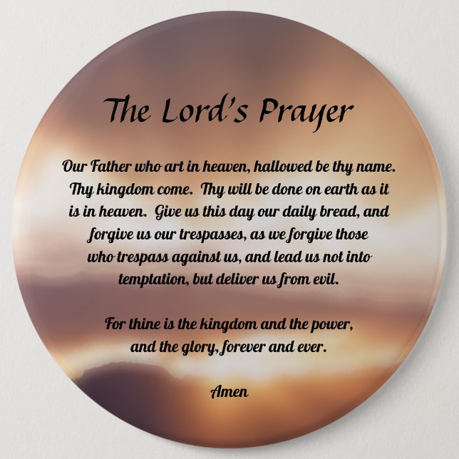 Badge Rond 15,2 Cm La prière du Seigneur (Devant)