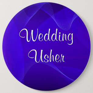 Badge Rond 15,2 Cm Le bleu ondule Usher