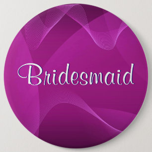 Badge Rond 15,2 Cm Le pourpre ondule la demoiselle d'honneur