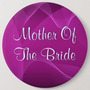 Badge Rond 15,2 Cm Le pourpre ondule la mère de la jeune mariée