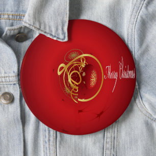 Badge Rond 15,2 Cm Les cloches de Noël rouges Jingle ont un beau jour