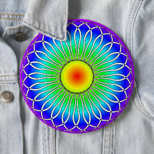 Badge Rond 15,2 Cm Levée Abstraite