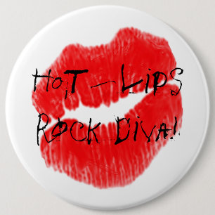 Badge Rond 15,2 Cm Lèvres d'un rouge ardent I