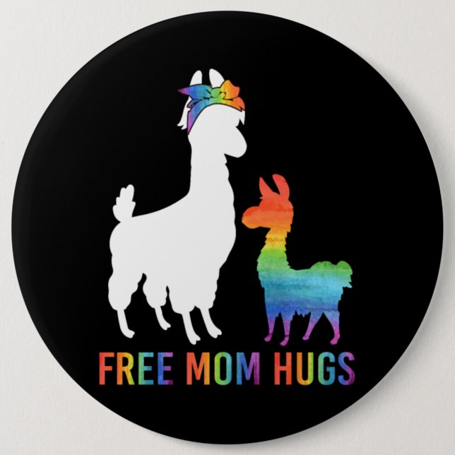 Badge Rond 15,2 Cm Libérez Maman Hugs Mama Llama (Devant)
