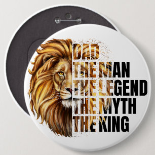 Badge Rond 15,2 Cm Lion fête des pères