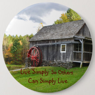 Badge Rond 15,2 Cm Live Simply Old Mill