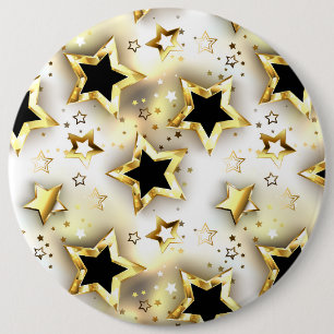 Badge Rond 15,2 Cm Lumière transparente avec étoiles or