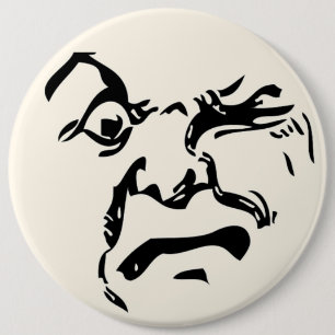 BADGE ROND 15,2 CM LUNE EN COLÈRE