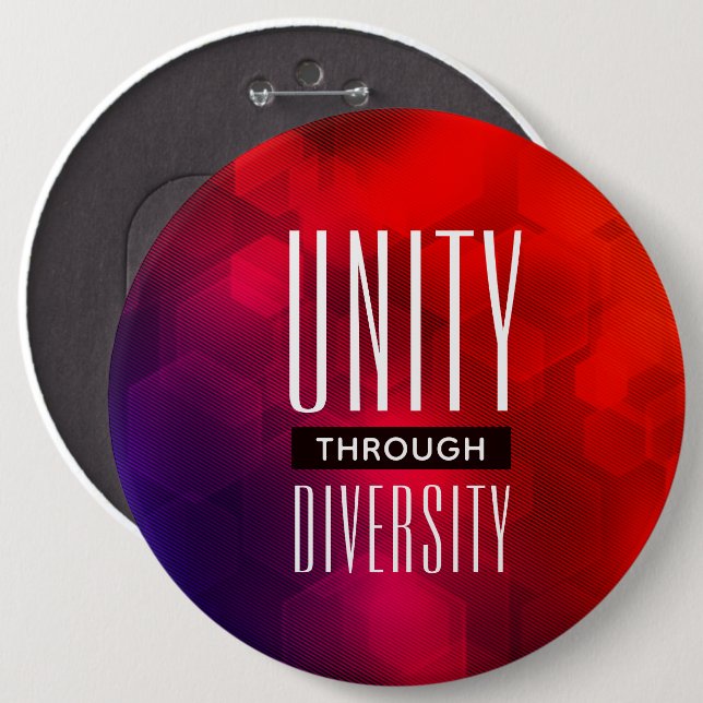 Badge Rond 15,2 Cm L'unité stylisée par la diversité (Devant & derrière)