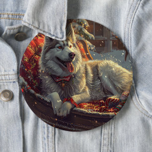 Badge Rond 15,2 Cm Lutin finnois de Noël festif