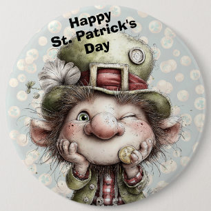 Badge Rond 15,2 Cm Lutrin de lutin mignon