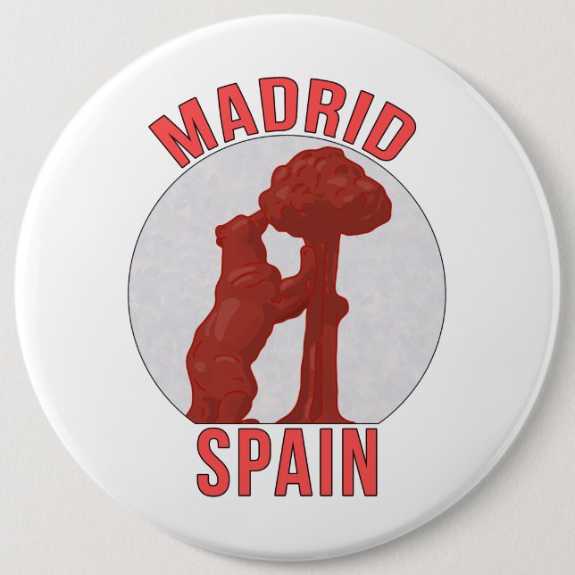 Badge Rond 15,2 Cm Madrid Espagne (Devant)