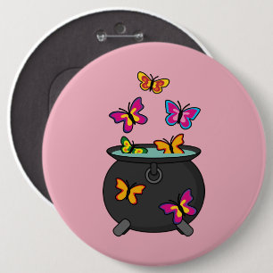 Badge Rond 15,2 Cm Magical Butterflies from a cauldron