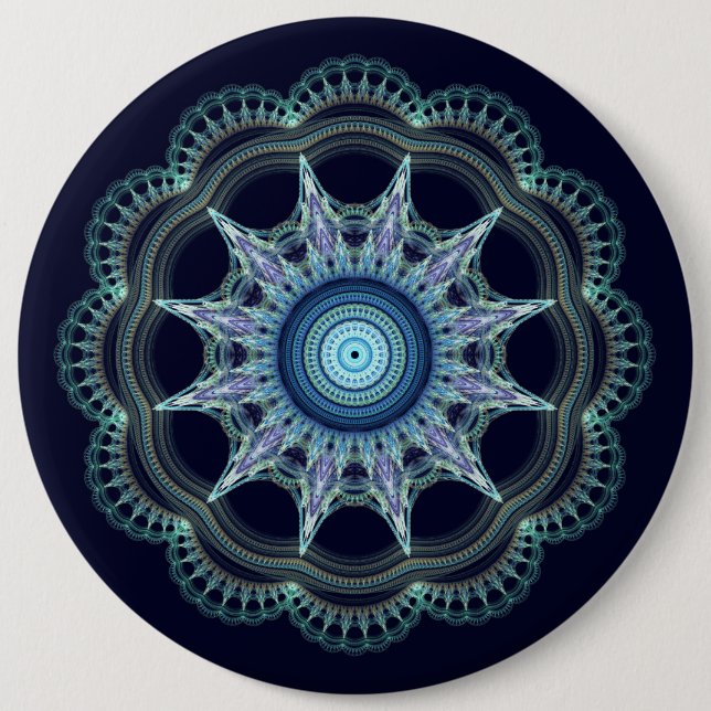 Badge Rond 15,2 Cm Mandala (Devant)