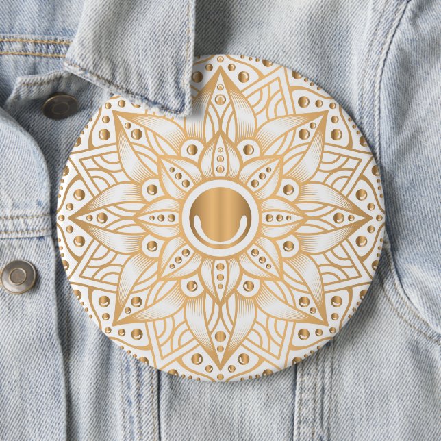 Badge Rond 15,2 Cm Mandala de luxe 11 (En situation)