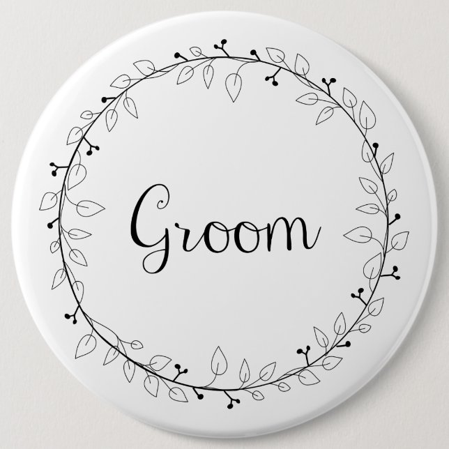 Badge Rond 15,2 Cm Marié nuptiale d'insignes de partie (Devant)
