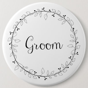 Badge Rond 15,2 Cm Marié nuptiale d'insignes de partie