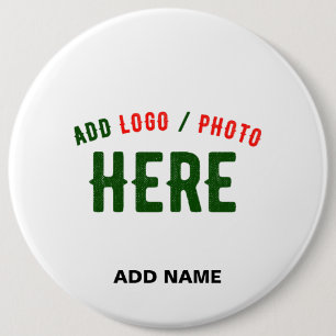 BADGE ROND 15,2 CM MARQUE BLANCHE MODERNE ET PERSONNALISABLE VÉRIFIÉE