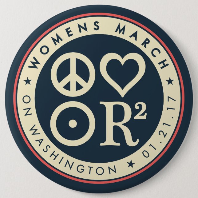 Badge Rond 15,2 Cm Mars des femmes sur Washington 6" Pin (Devant)