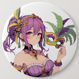 Badge Rond 15,2 Cm Masque Anime Mardi Gras