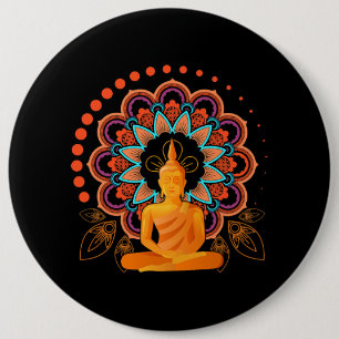 Badge Rond 15,2 Cm Méditation spirituelle Bouddha