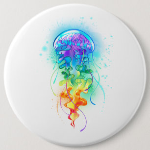 Badge Rond 15,2 Cm Méduse arc-en-ciel