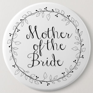 Badge Rond 15,2 Cm Mère de l'étiquette de nom de jeune mariée