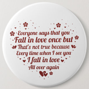 Badge Rond 15,2 Cm mignon romantique poème mémoire