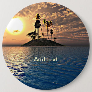 Badge Rond 15,2 Cm Modèle de l'île tropicale exotique