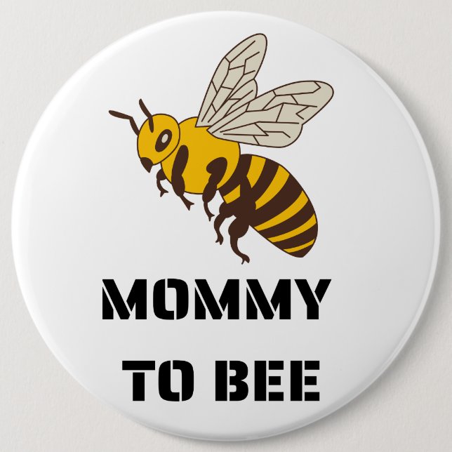 Badge Rond 15,2 Cm Mommy To Bee gender reveal party (Devant)