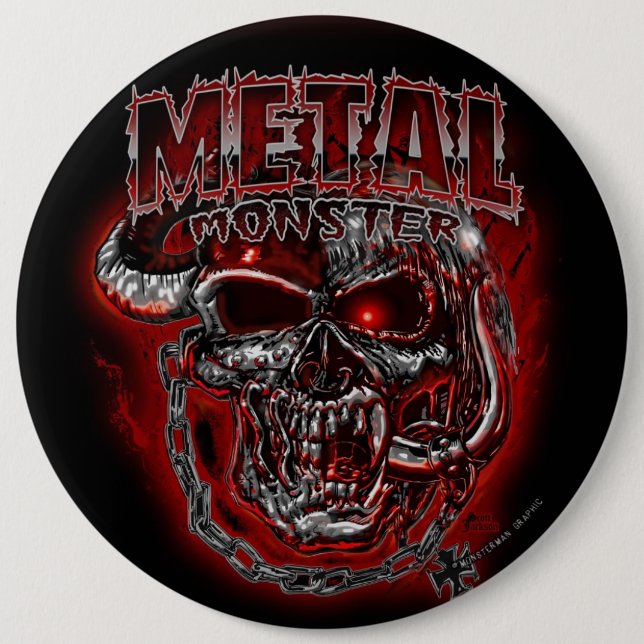 Badge Rond 15,2 Cm Monstre de métaux lourds (Devant)