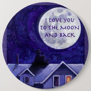 Badge Rond 15,2 Cm Montre Lune